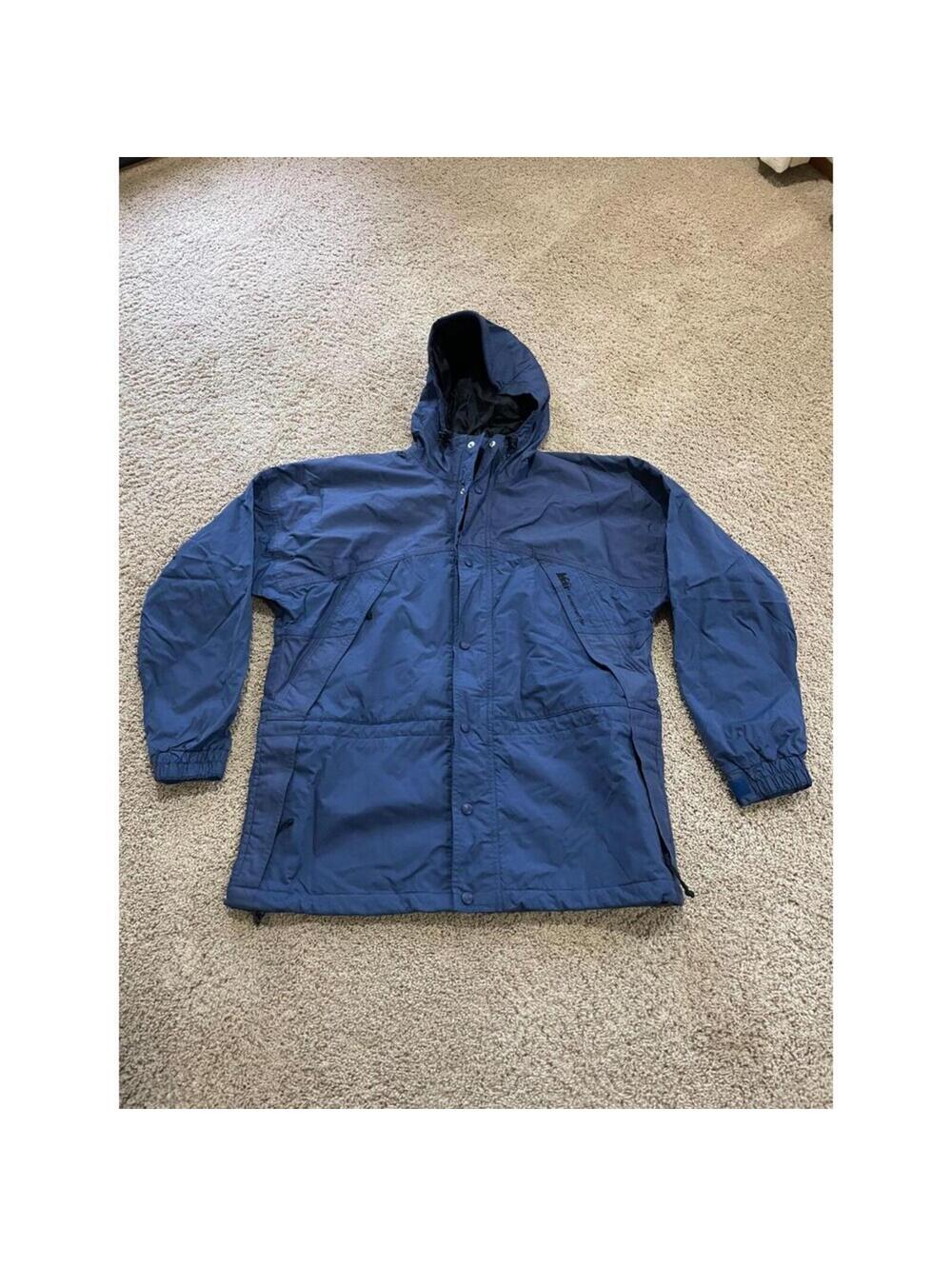 Vintage Men's REI Elements blue rain jacket Exterior Coat 3-in-1 system Medium